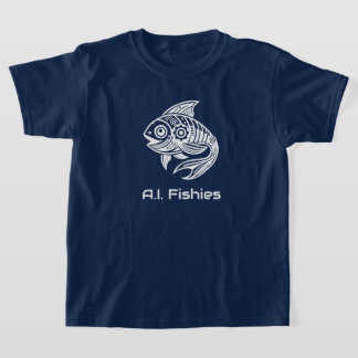 A.I. Fishes [編集可能文字]ホワイトデザインシャツ Tシャツ