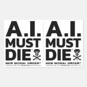 A.I. Must Die™ロゴ(はっきりしたフォント)シール 長方形シール (正面)