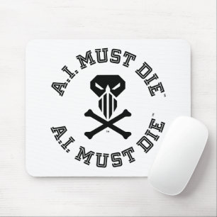 A.I. Must Die™ ロゴ (カレッジフォント) マウスパッド