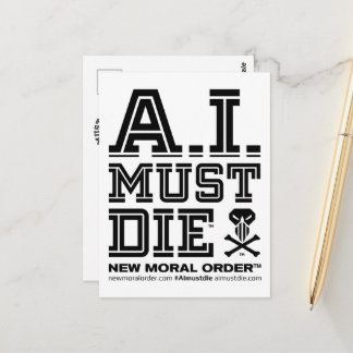 A.I. Must Die™ ロゴ(カレッジ風フォント)ポストカード ポストカード