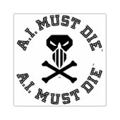 A.I. Must Die™ ロゴ (カレッジ フォント) ゴム印 (インプリント)