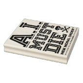 A.I. Must Die™ ロゴ(カレッジ フォント)ゴム印 ラバースタンプ (スタンプ)