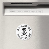 A.I. Must Die™ ロゴ (カレッジ フォント) マグネット (インサイチュ (食洗機))