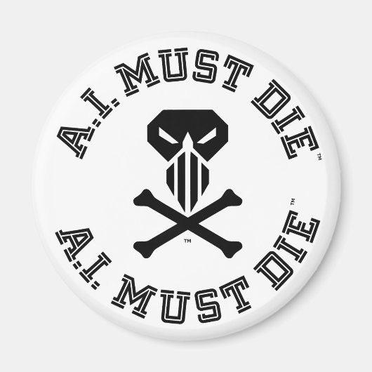 A.I. Must Die™ ロゴ (カレッジ フォント) マグネット (正面)