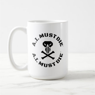 A.I. Must Die™ ロゴ マグカップ(軍用フォント) コーヒーマグカップ