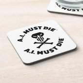 A.I. Must Die™ ロゴ(太字フォント) コースター (左側)