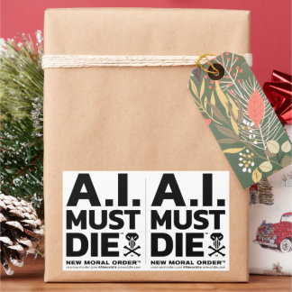 A.I. Must Die™ ロゴ(太字フォント)ステッカー 長方形シール