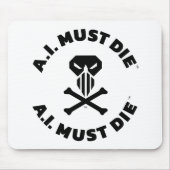 A.I. Must Die™ ロゴ(太字フォント)マウスパッド マウスパッド (正面)