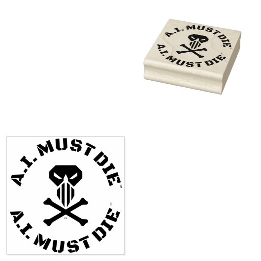 A.I. Must Die™ ロゴ(軍用フォント)スタンプ ラバースタンプ (押印)