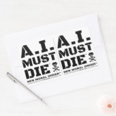 A.I. Must Die™ ロゴ(軍用フォント)ステッカー 長方形シール (封筒)