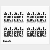 A.I. Must Die™ロゴ(軍隊フォント)シール 長方形シール (シート)