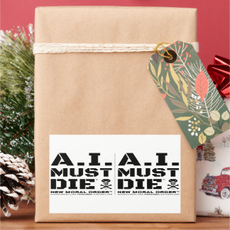 A.I. Must Die™ロゴ(軍隊フォント)シール 長方形シール