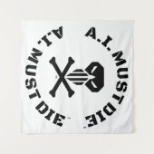 A.I. Must Die™ロゴ(軍隊フォント)タペストリー タペストリー (正面(横))