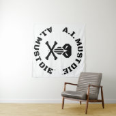 A.I. Must Die™ロゴ(軍隊フォント)タペストリー タペストリー (インサイチュ(横))