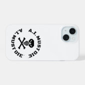 A.I. Must Die™ロゴ(軍隊フォント) iPhoneケース iPhone 15ケース (裏面横)