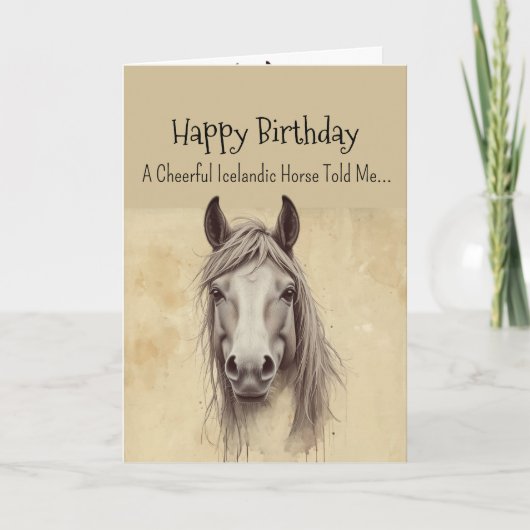 A Icelandic Horse Personality Birthday カード (正面)