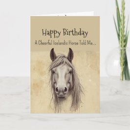 A Icelandic Horse  Personality Birthday  カード