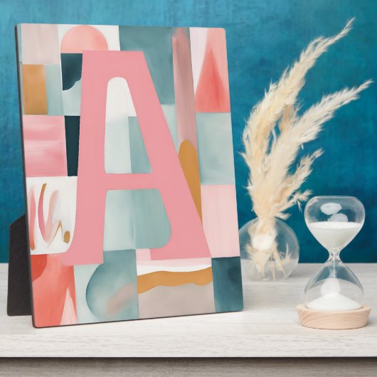 A in Pink AI art フォトプラーク (側面)