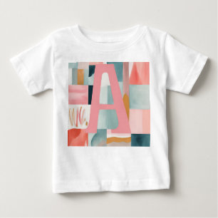 A in Pink AI art ベビーTシャツ