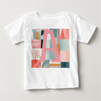 A in Pink AI art ベビーTシャツ