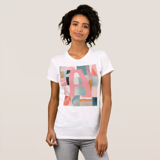 A in Pink AI art Tシャツ (正面フル)