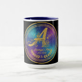 'A' Initial Monogram Mug Set - Ananya's Est. 2025  マグカップ (中央)