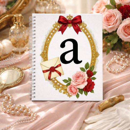 A Initial Personalized Gift Romantic Regency ノートブック