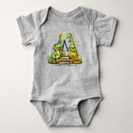 🦖🌿 “A is for Adventure” Baby Jersey Bodysuit 👶✨ ベビーボディスーツ
