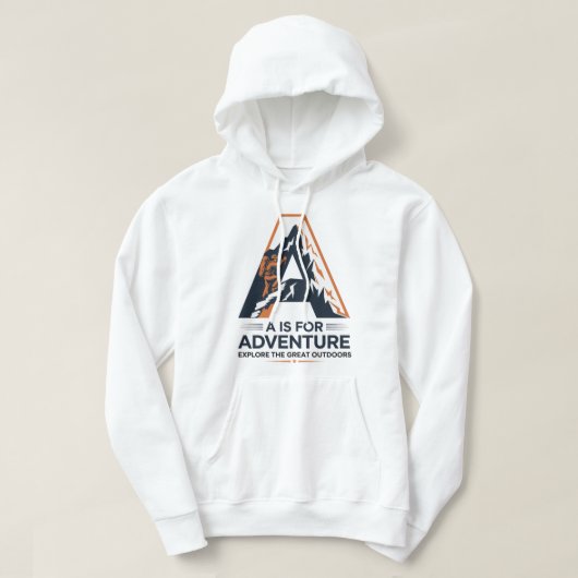 A Is for Adventure Hiking Mountain Design パーカ (デザイン正面)