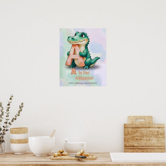 A is for Aligator - Kids Poster (Digital) ポスター (キッチン)