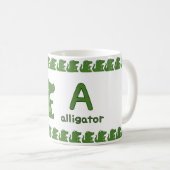 A is for Alligator – Fun Alphabet Cup Design コーヒーマグカップ (正面右)