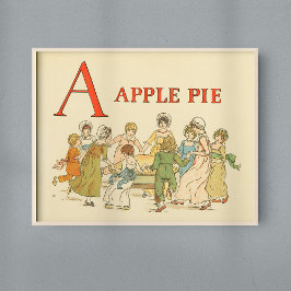 A Is For Apple Pieヴィンテージ復元子 ポスター