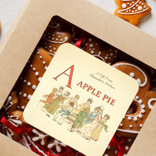 A Is For Apple Pie Vintage Restored Baking Gift スクエアシール