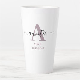 A is for Auntie エレガントなスクリプト モノグラム マーブル カフェラテマグ