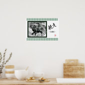 a _Japanese horse samurai art equestrian sumi ポスター (キッチン)