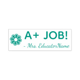 「A+JOB!」 +学校先生名ラバースタンプ セルフインキングスタンプ