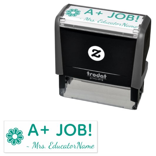 「A+JOB!」 +学校先生名ラバースタンプ セルフインキングスタンプ (インサイチュ)