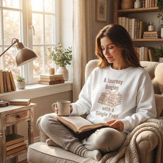 A Journey Begins with a Single Page: Book Lover スウェットシャツ