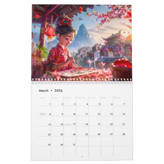 A Journey Through China – 3D Calendar 2026 カレンダー (3月 2026)