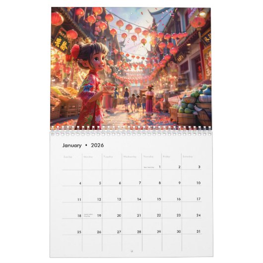 A Journey Through China – 3D Calendar 2026 カレンダー (1月 2026)