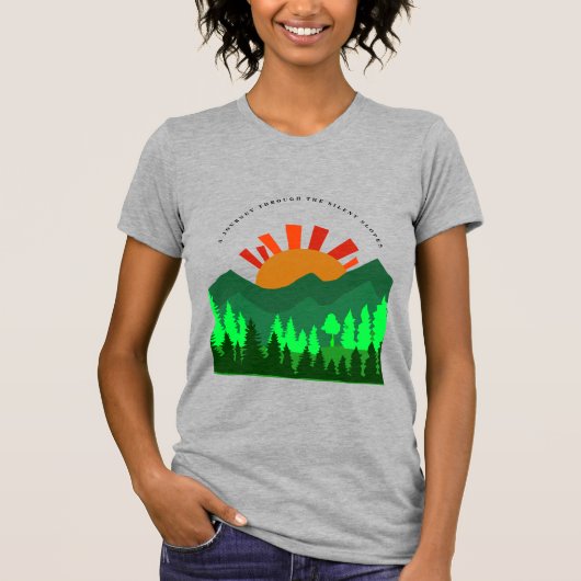 A Journey Through the Silent Slopes Retro Mountain Tシャツ (正面)