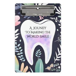 A Journey to Smile: Boho Floral Dental Sudent Gift ミニクリップボード
