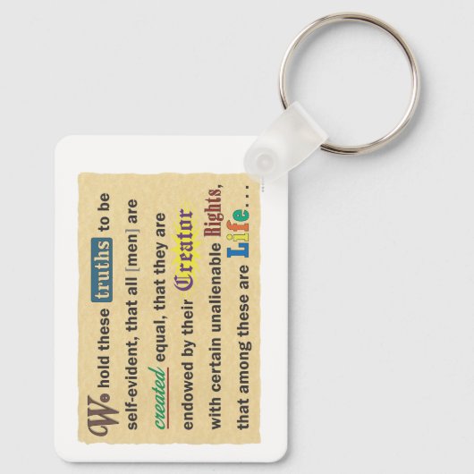 A keychain with a declaration. キーホルダー (裏面)