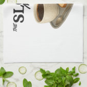 A kitchen towel with coffee and toast image キッチンタオル (折り畳み)