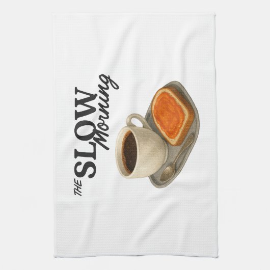 A kitchen towel with coffee and toast image キッチンタオル (縦)