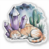 A Kitty With Crystals in the Desert シール (正面)