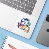 A Kitty With Crystals in the Desert シール (ノートパソコンとiPhone)