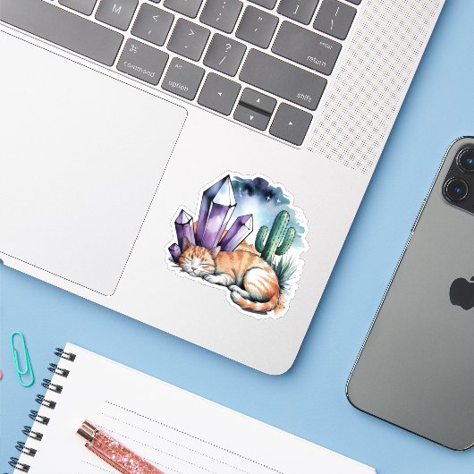A Kitty With Crystals in the Desert シール (ノートパソコンとiPhone)