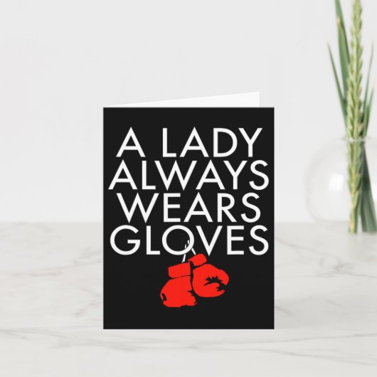 A Lady Always Wears Gloves Boxing Fan Coach Spar T カード (正面)