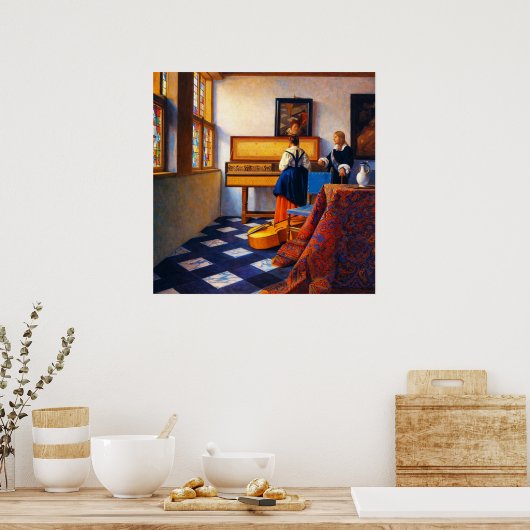 A Lady at the Virginals with a Gentleman ポスター (キッチン)